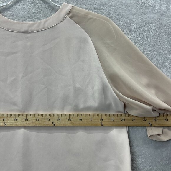 Allsaints Uma Top Womens Medium Beige Peach Boxy Chiffon Blouse - Picture 6 of 9